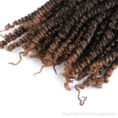 Wholesale Extension Crochet hair Curly TwistSynthetic Braiding Hair pre-twist Passion twist Crochet hair  Locs Ombre  Faux Locs